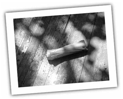 (Photo: Newspaper on the porch)